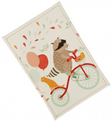 Чехол для проездного "Енот на велосипеде"