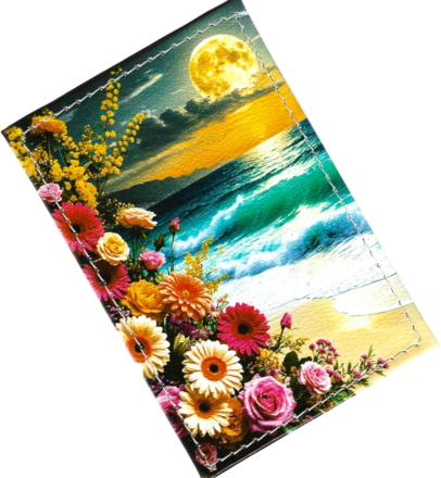 Чехол для проездного "Цветы у моря"