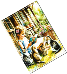 Чехол для проездного "Девочка и котята"