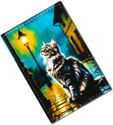 Чехол для проездного "Кот у фонаря"