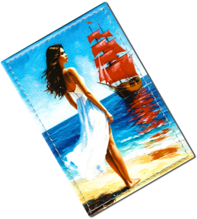 Чехол для проездного "Девушка и паруса"