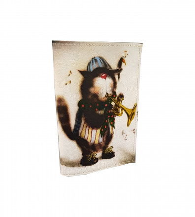 Обложка для паспорта "Кот и труба"