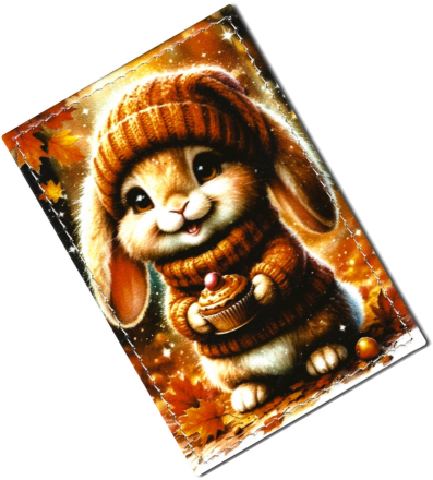 Чехол для проездного "Зайченок с кексом"