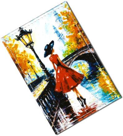 Чехол для проездного "Дама в красном"