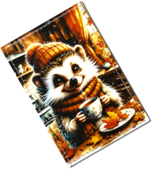 Чехол для проездного "Ежик с чаем"