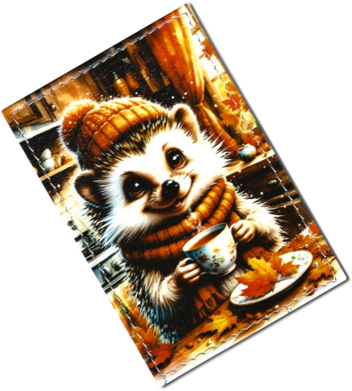 Чехол для проездного "Ежик с чаем"