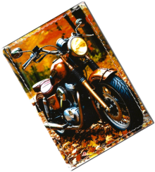 Чехол для проездного "Мотоцикл.Осень"