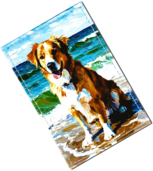 Чехол для проездного "Собака на берегу"