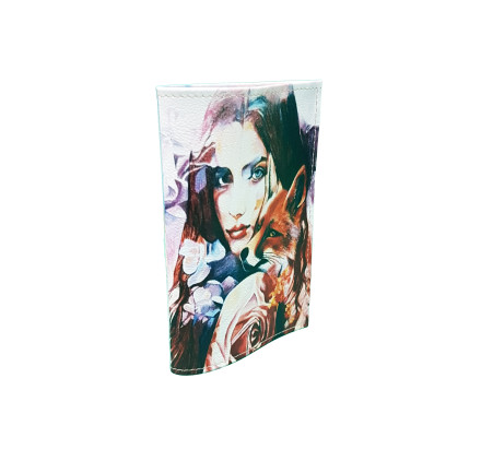 Обложка для паспорта "Девушка с лисичкой"