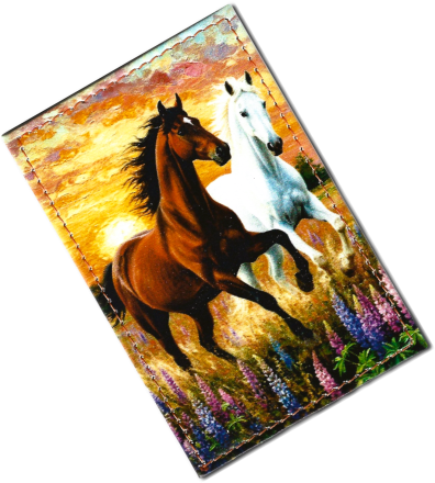 Чехол для проездного "Две лошади"