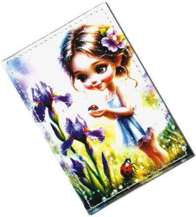 Чехол для проездного "Девочка и ирис"