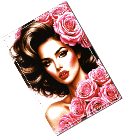 Чехол для проездного "Девушка и розы"