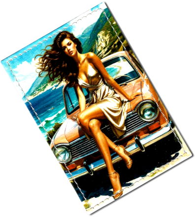 Чехол для проездного "Девушка на авто"