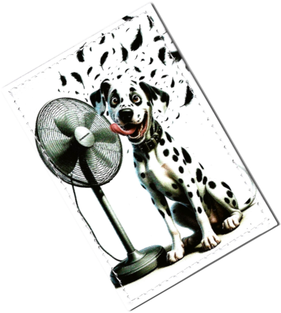 Чехол для проездного "Долматинец у вентилятора"