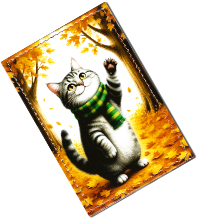 Чехол для проездного "Кот в шарфе"