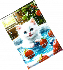 Чехол для проездного "Котенок с ягодками"