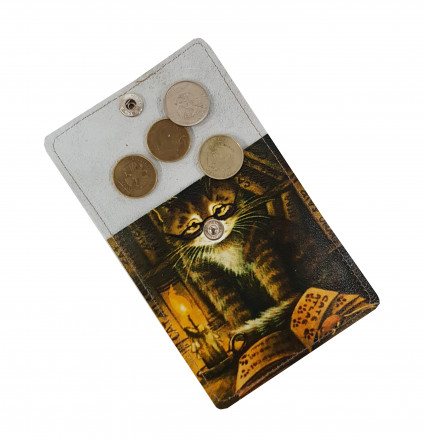 Монетница "Котенок в книгах"