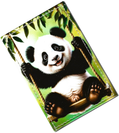 Чехол для проездного "Панда на качелях"