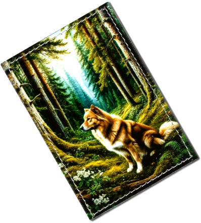 Чехол для проездного "Пес в лесу"