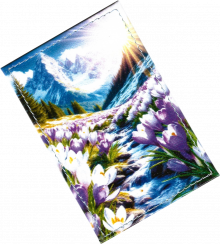 Чехол для проездного "Крокусы в горах"