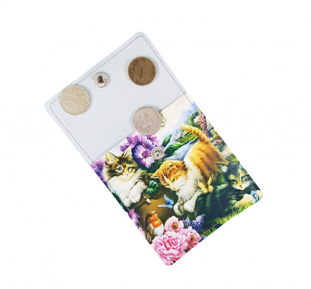 Монетница "Коты с цветами"