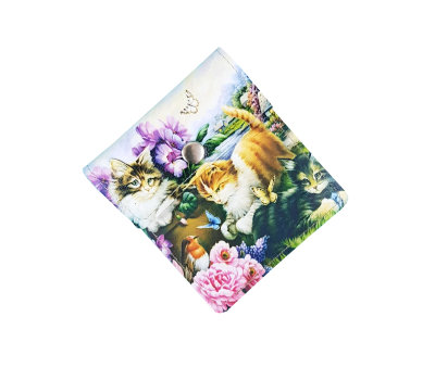 Монетница "Коты с цветами"