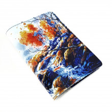 Обложка для автодокументов "Водопад" с кожаными захватами