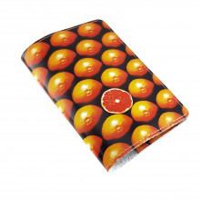 Обложка для автодокументов "Апельсин" с кожаными захватами