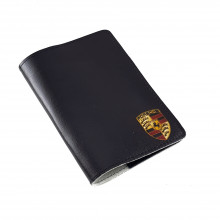 Обложка для автодокументов "Порше" с кожаными захватами