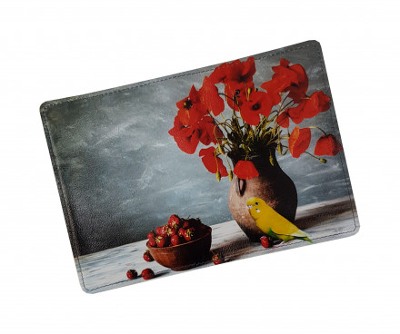 Обложка для паспорта "Попугай с цветами" 