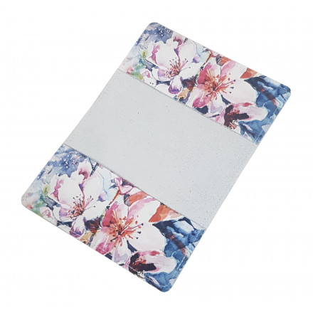 Обложка для паспорта "Цветы" с кожаными захватами