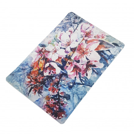 Обложка для паспорта "Цветы" с кожаными захватами