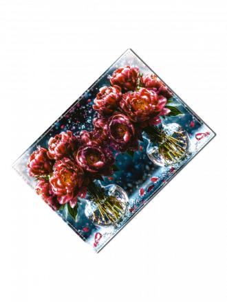 Обложка для паспорта "Ваза с пионами"