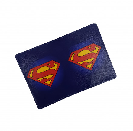 Обложка для паспорта "Супермен" с кожаными захватами