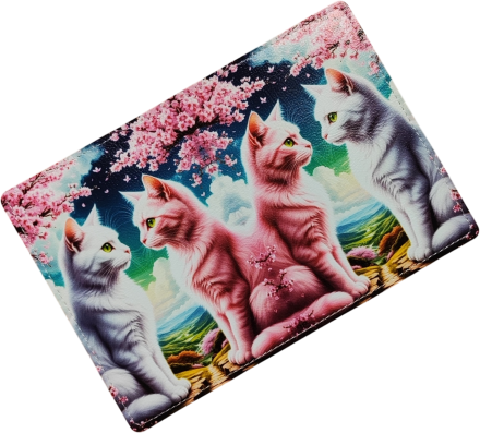 Обложка для автодокументов "Два кота" с кожаными захватами