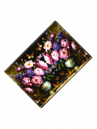 Обложка для паспорта "Ваза с астрами и пионами"