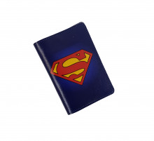 Обложка для автодокументов "Супермен" с кожаными захватами